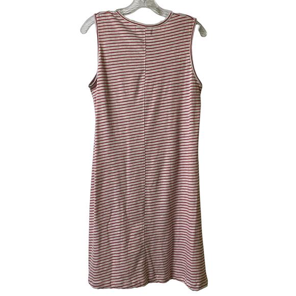 Ellen Weaver Red Striped Embroidered Tank Dress Sz M (2569) - Picture 6 of 7